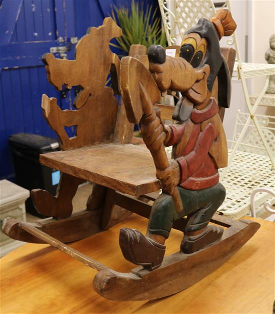 A childs rocking chair